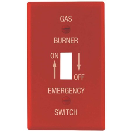Titan3 Technology Red Smooth 1-Gang Gas Toggle Standard Metal Wall Plate TPMSSR-G-T